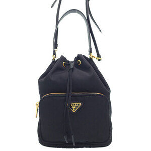 Prada Duet 2way Bucket Shoulder Bag Black